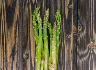 asparagus on wooden background
