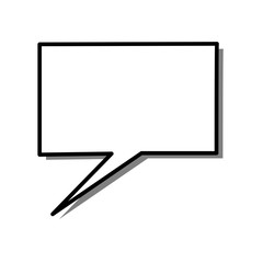 Simple, flat speech bubble (rectangle). Isolated on white