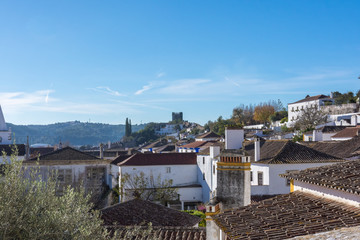 Obidos, Portugal. December 2, 2017. Urban scene of the beautiful and small town of Obidos, in the interior of Portugal.