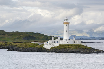Oban, Scotland / United Kingdom - Jul 09 2017: Eilean Musdile Lighthouse..