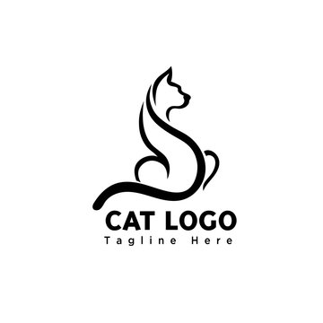 silhouette stand brush art cat logo