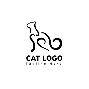 brush art stand cat logo