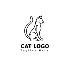 stand line art cat logo