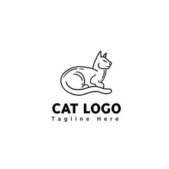 line art sit cat logo