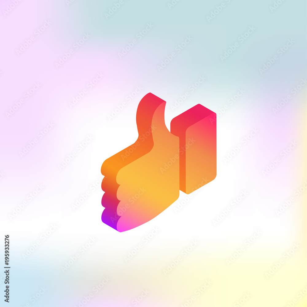 Poster like icon for social networking in an isometric style