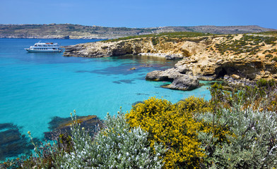 Beautiful landscape of Blue Logoon of Malta