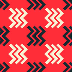 Zig zag right seamless pattern. Strict line geometric pattern for your design.