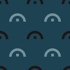 House outside seamless pattern. Strict line geometric pattern for your design.