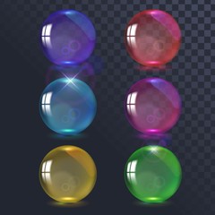 vector set of glass balls