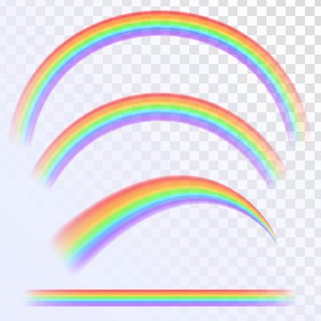 Set of a rainbow on a transparent background