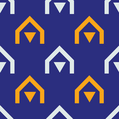 Native village seamless pattern. Strict line geometric pattern for your design.