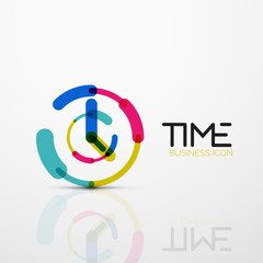 Vector abstract logo idea, time concept or clock business icon