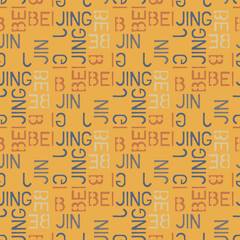 Beijing
 seamless pattern. Autentic artistic design for background.