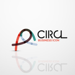 Obraz premium Abstract swirl lines symbol, circle logo icon