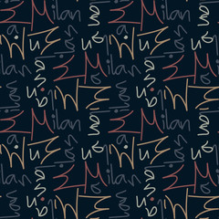 Milan
 seamless pattern. Autentic artistic design for background.