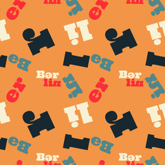 Berlin seamless pattern. Autentic artistic design for background.