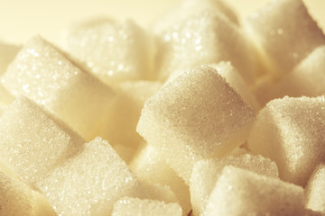 close up the white  sugar cube