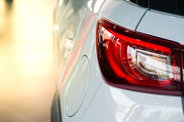 Car tail light red color for customers. Using wallpaper or background for transport and automotive...