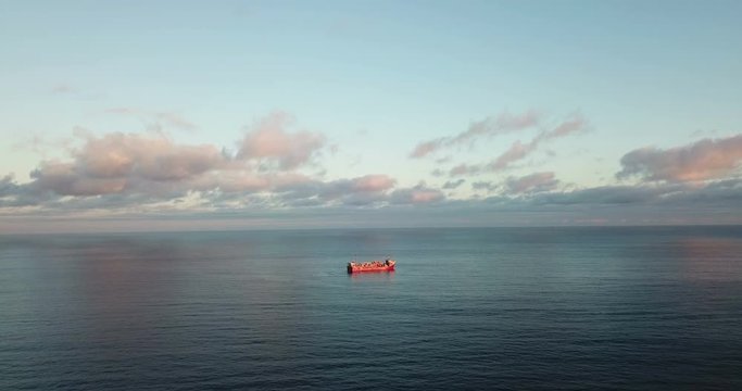 Aerial view of an offshore oil installation