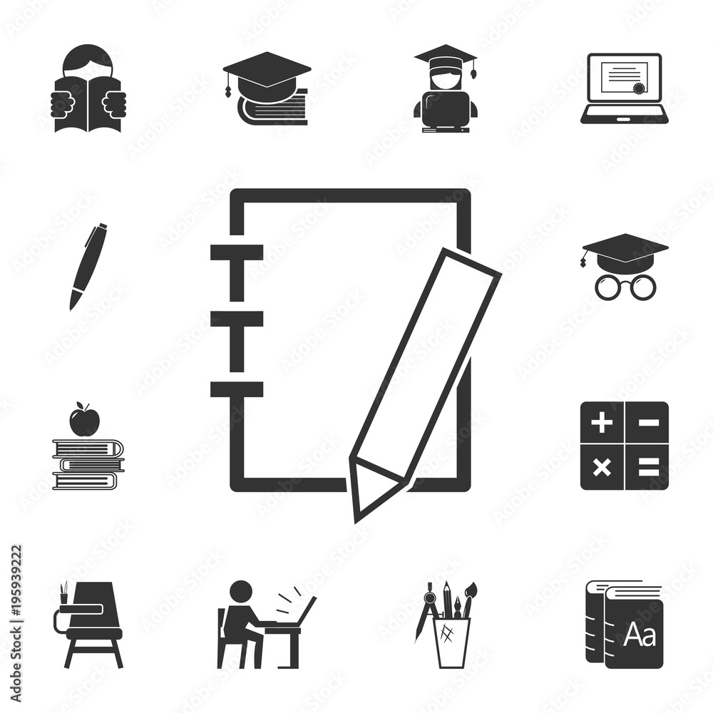 Poster notebook icon. detailed set of education element icons. premium quality graphic design. one of the c