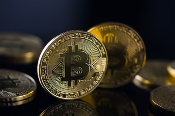 bitcoin with black background