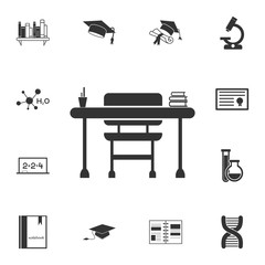 desk icon. Detailed set of education element icons. Premium quality graphic design. One of the collection icons for websites, web design, mobile app