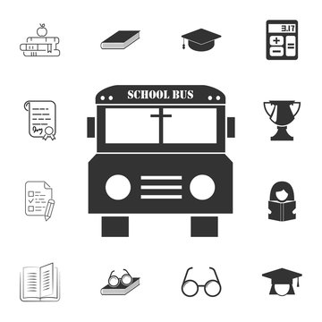 school bus icon. Detailed set of education element icons. Premium quality graphic design. One of the collection icons for websites, web design, mobile app