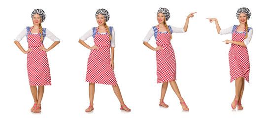 Woman cook isolated on the white background