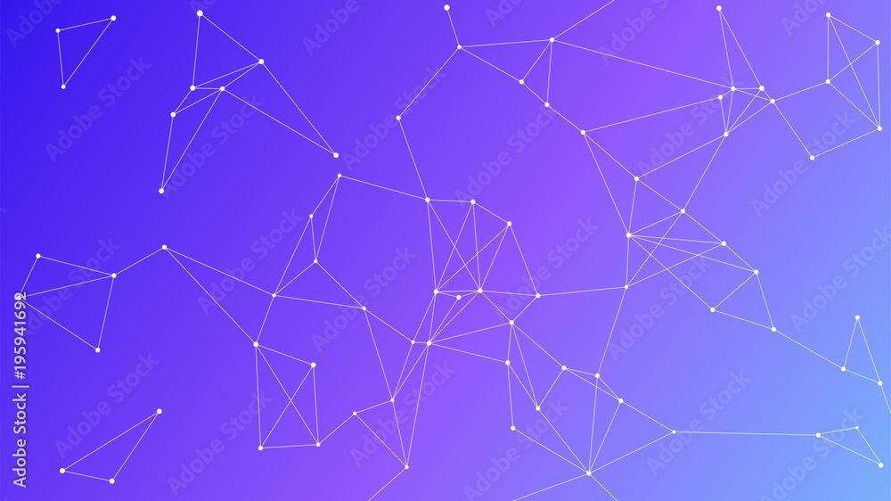 Poster blockchain technology futuristic abstract vector background with blockchain peer to peer network. gl