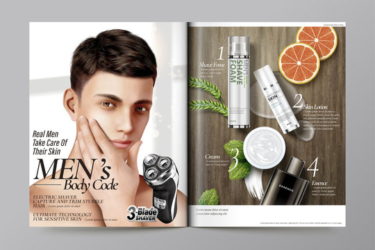 Men's cosmetic magazine template