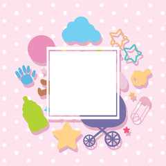 Border template with baby items