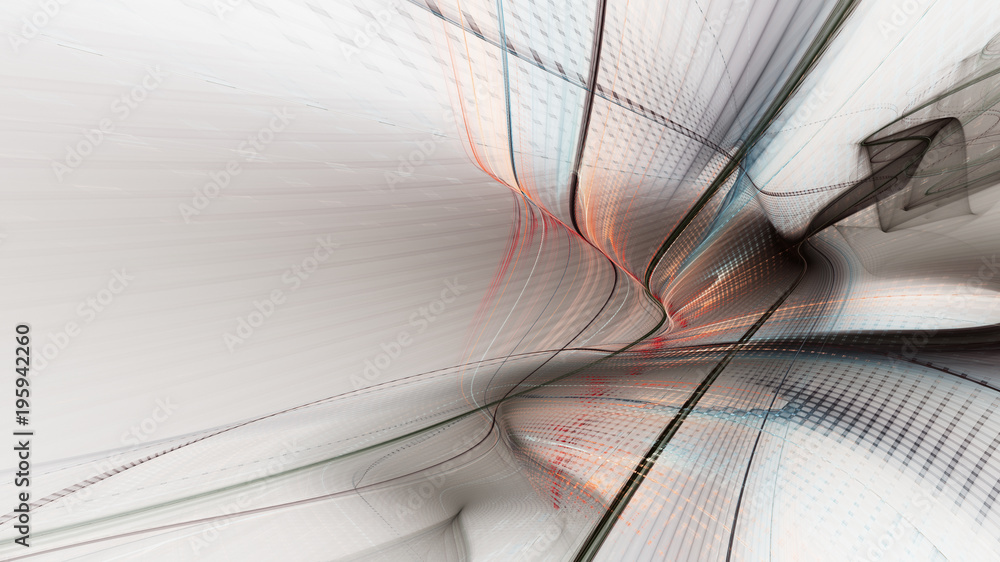 Poster abstract background texture. dynamic 3d composition of curves ands grids. detailed fractal graphics.