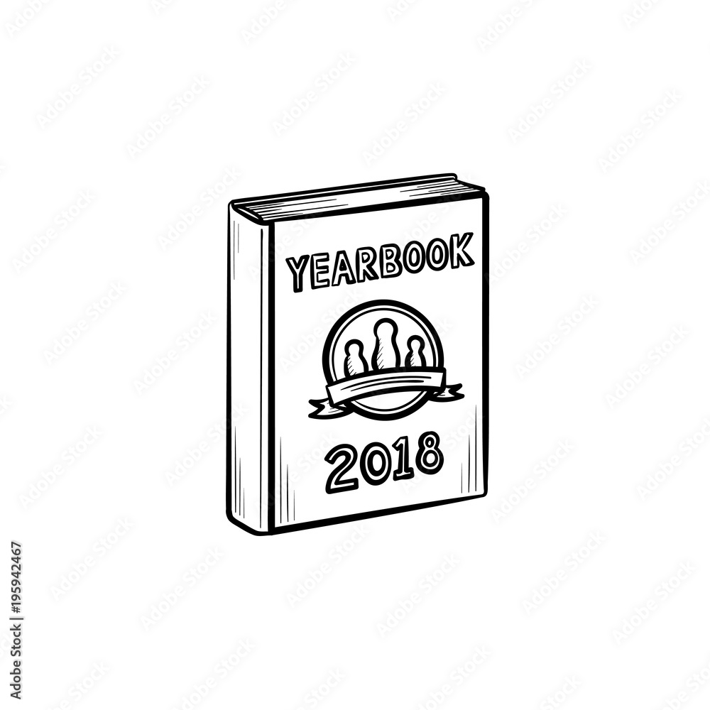 Wall mural Yearbook hand drawn outline doodle icon