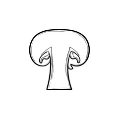 Button mushroom hand drawn outline doodle icon