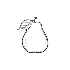 Pear fruit hand drawn outline doodle icon