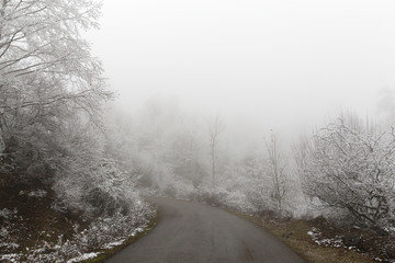 Obraz premium Snow in Filband's Road, Mazandaran, Iran