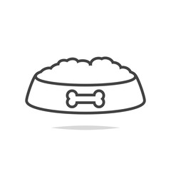 Dog food in bowl line icon
