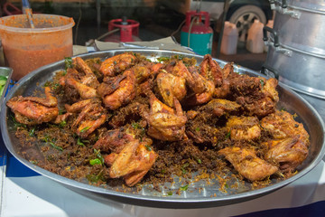 Spicy fried chicken is one of the famous meal in Malaysia