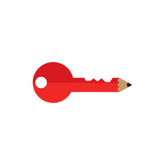 Pencil Key Logo Icon Design