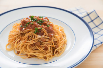 ミートソースパスタ