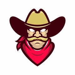 Cowboy vector logo icon illustration
