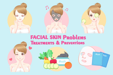 woman with facial skin problems