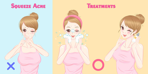 woman with acne problem