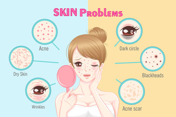 woman with skin problem