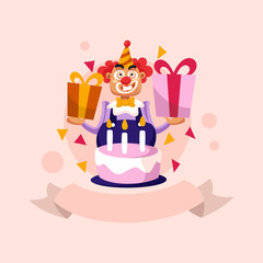 Birthday vector logo icon illustration
