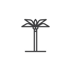 Palm tree outline icon. linear style sign for mobile concept and web design. Coco palm simple line vector icon. Symbol, logo illustration. Pixel perfect vector graphics