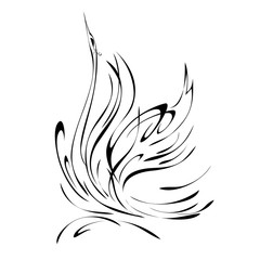 swan 11. graceful swan in black lines on a white background