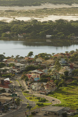 Fototapeta na wymiar Panoramic view of Lagoa da Conceição in the morning. Florianópolis. Santa Catarina, Brazil 