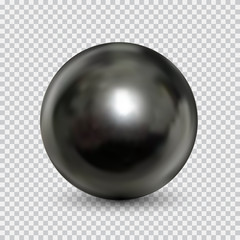 Chrome steel ball realistic isolated on white background