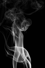 abstract background smoke curves and wave on black background